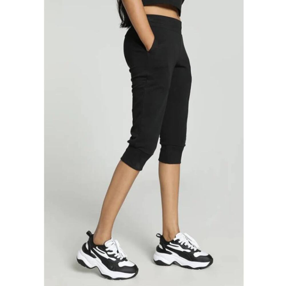 Puma Women's Black ESS Capri Regular Fit Sweatpants Size S - Picture 3 of 9